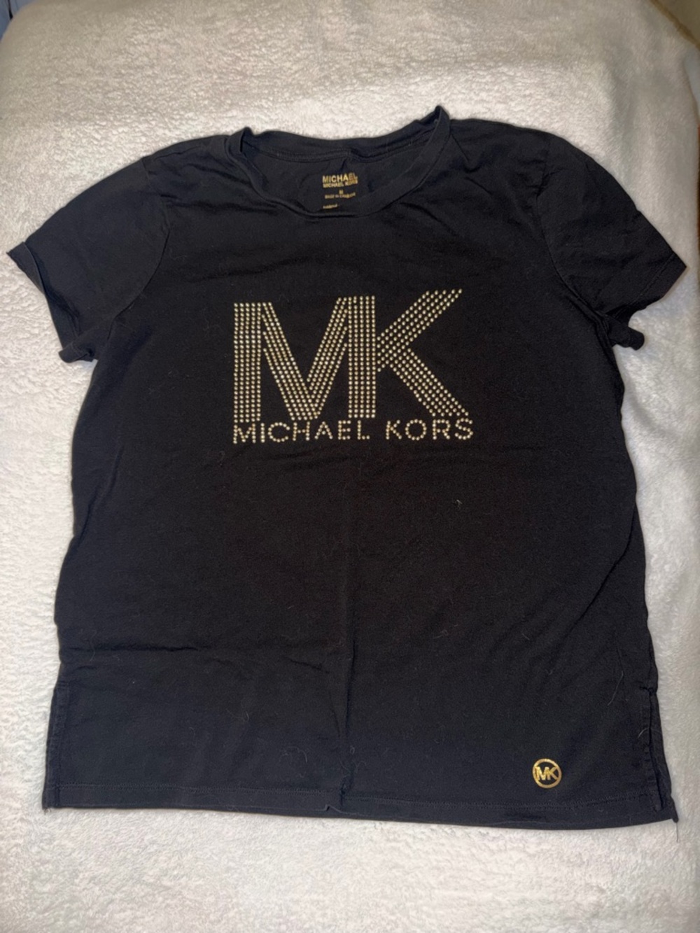 Michael Kors Black Tee with Gold Embellishment